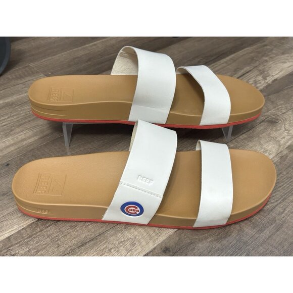 Reef Cushion Vista MLB Chicago Cubs Sandals - Women’s Size 10 White - Picture 2 of 9